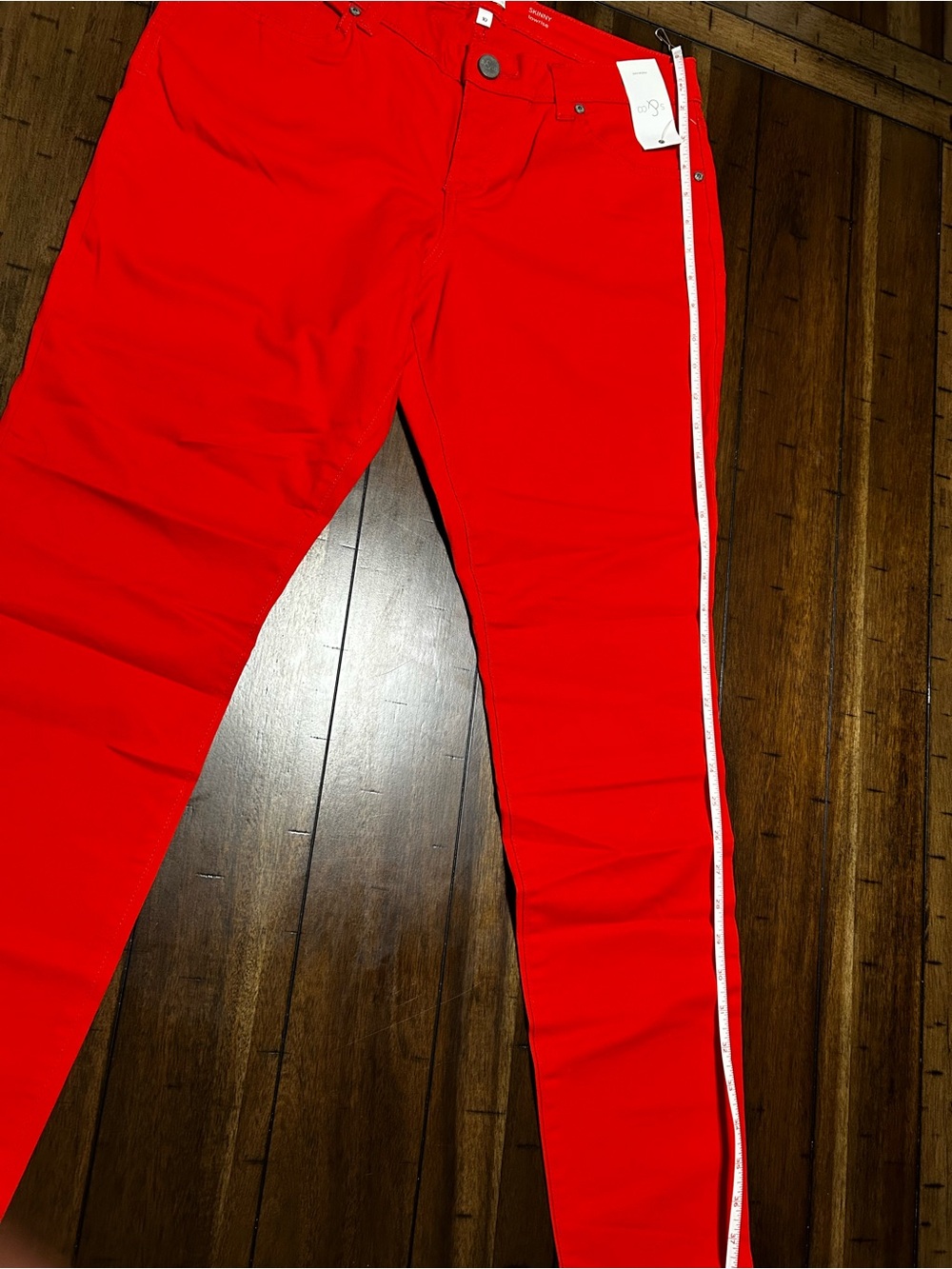 Bright Redish Orange Women's Skinny Jeans - Stretch Fit - Picture 9 of 12